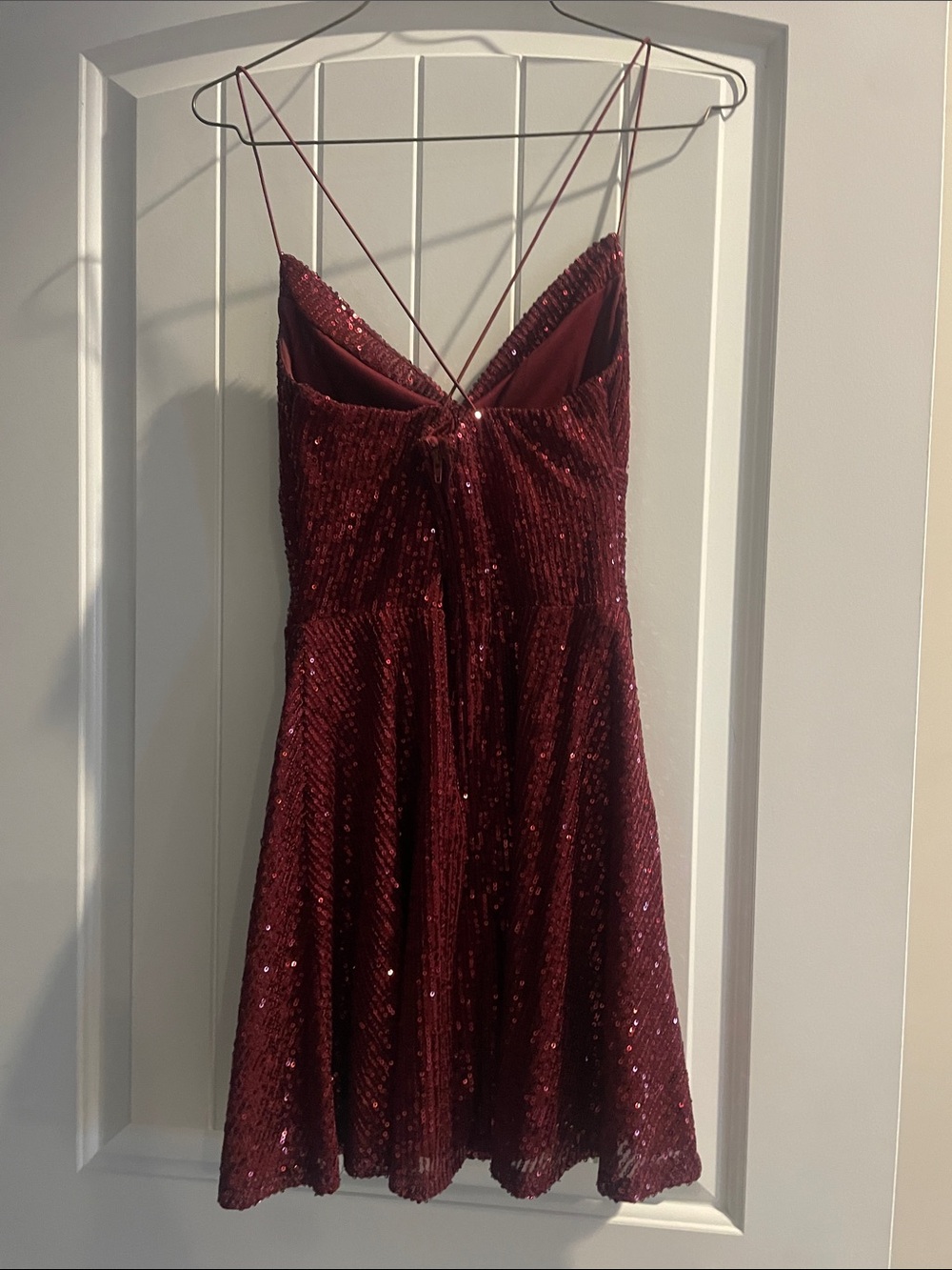 Windsor Burgundy Sequin Strapless Party Dress